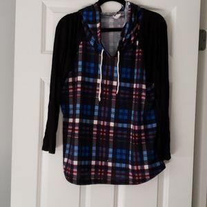 Plaid lightweight hoodie